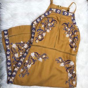 Rare Anthropologie Cerulean Embroidered Dress 0